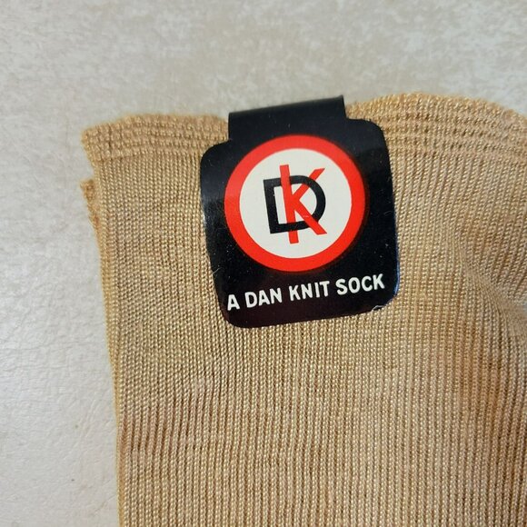 Antique Child's Over The Knee Socks 4 Pair Cotton & Rayon 6 1/2 Beige Dan Knit - Picture 3 of 13